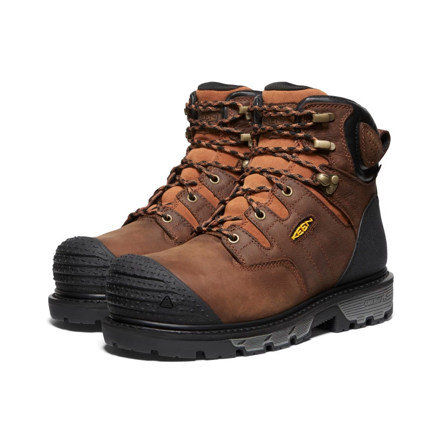 Keen Men's Camden 6" Waterproof Boot (Carbon-Fiber Toe) | Leather Brown/Black - Image 2