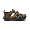 Keen Little Kids' Seacamp II CNX | Dark Olive/Gold Flame