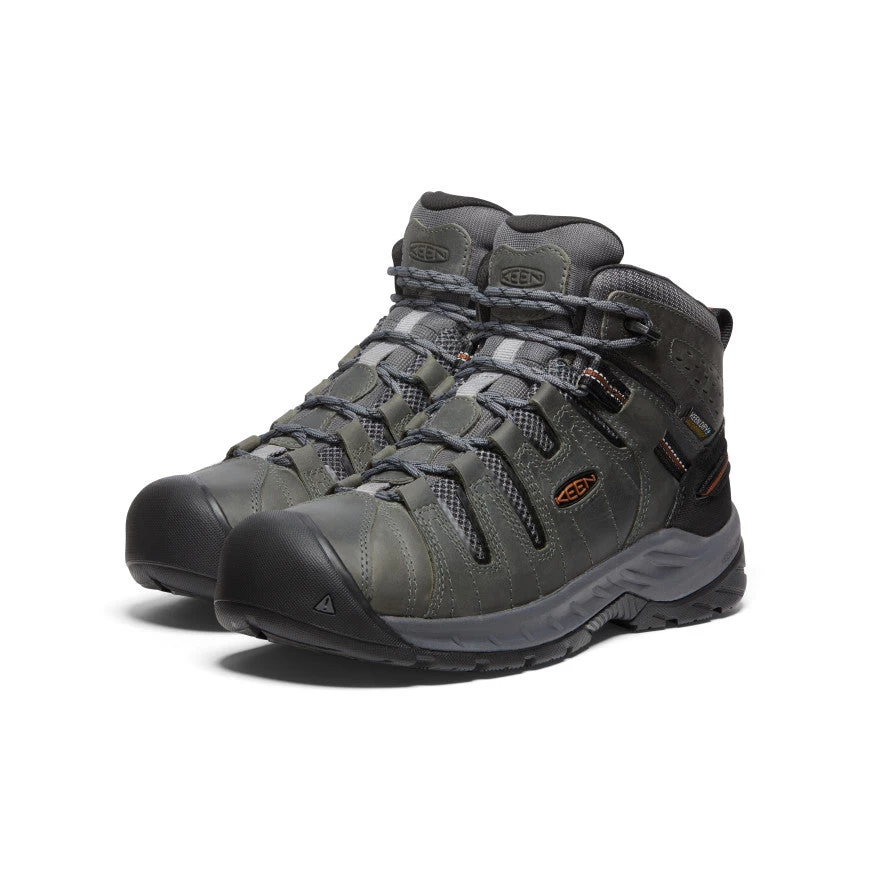 Keen Men's Flint II Waterproof Mid (Soft Toe) | Steel Grey/Tortoise Shell - Image 2