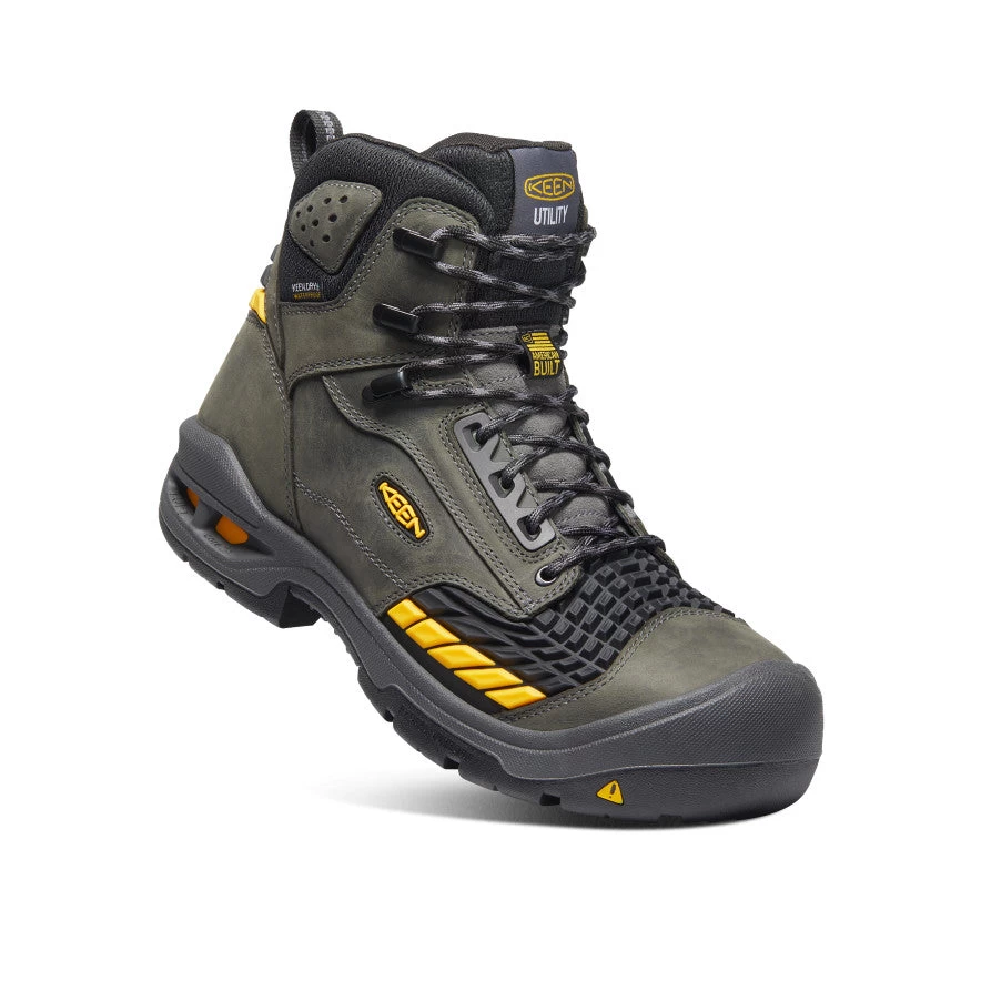 Keen Men's Troy 6" Waterproof Boot (Carbon-Fiber Toe) | Magnet/Black - Image 3