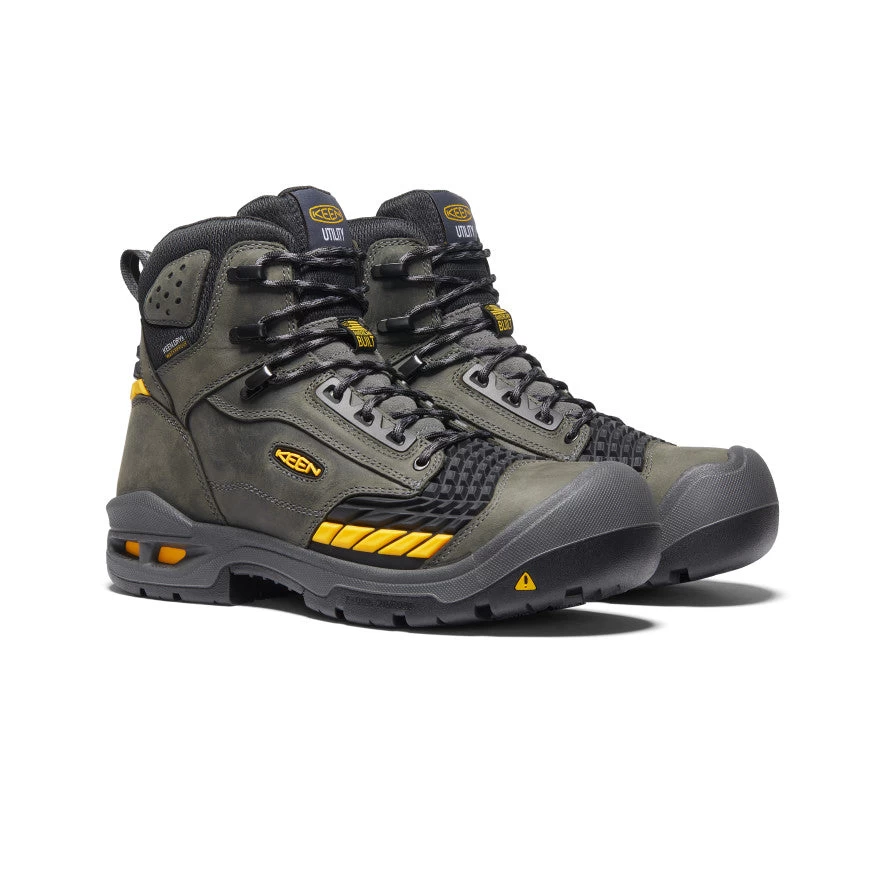 Keen Men's Troy 6" Waterproof Boot (Carbon-Fiber Toe) | Magnet/Black - Image 2