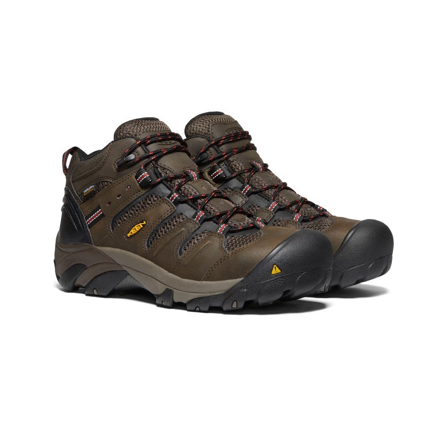 Keen Men's Lansing Mid Waterproof (Steel Toe) | Cascade Brown/Brindle - Image 2
