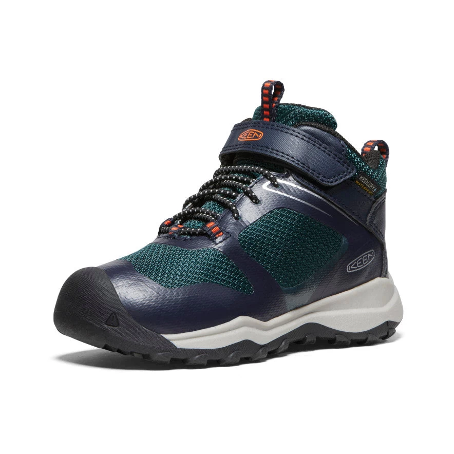Keen Little Kids' Wanduro Waterproof Boot | Sky Captain/Sea Moss - Image 3