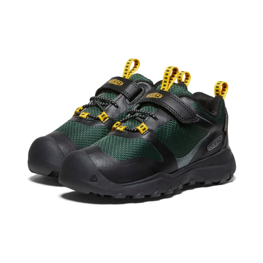 Keen Little Kids' Wanduro Waterproof Shoe | Black/Greener Pastures - Image 2