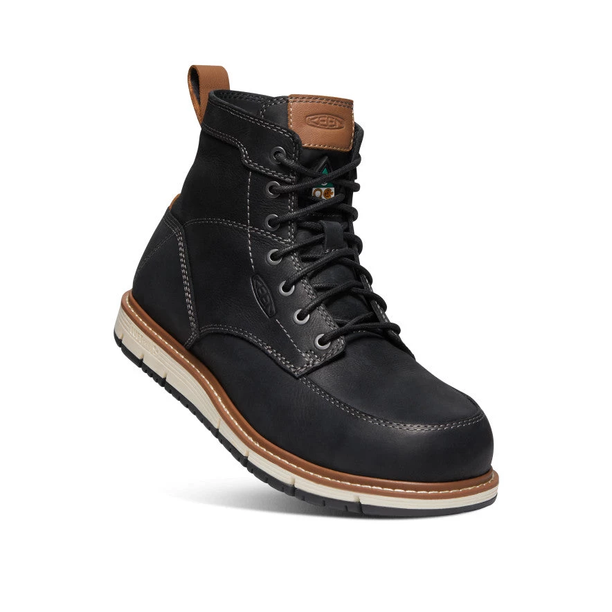 Keen Men's CSA San Jose 6" (Aluminum Toe) | Black/Caramel Cafe - Image 3