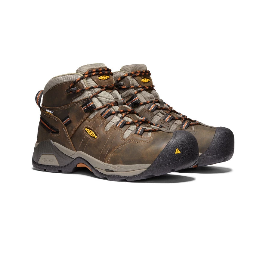 Keen Men's Detroit XT Waterproof Boot (Soft Toe) | Black Olive/Leather Brown - Image 2