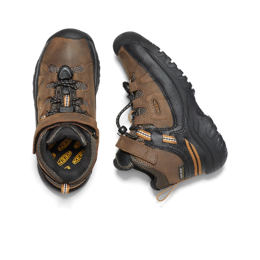 Keen Little Kids' Targhee Waterproof Boot | Dark Earth/Golden Brown - Image 4