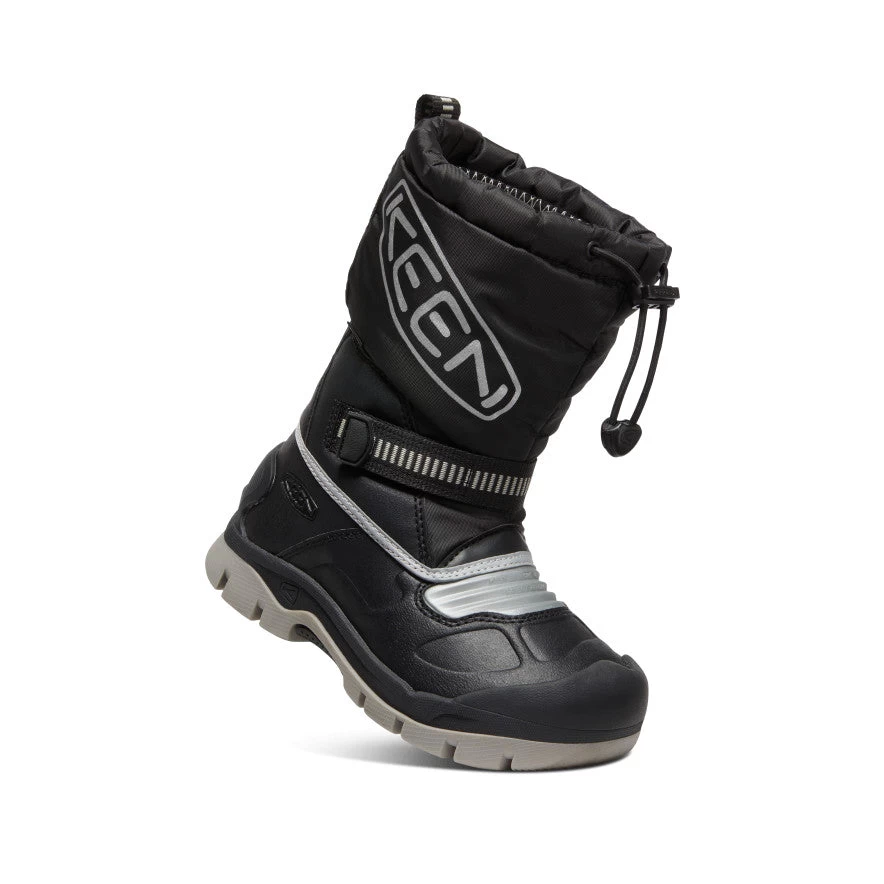 Keen Little Kids' Snow Troll Waterproof Boot | Black/Silver - Image 3
