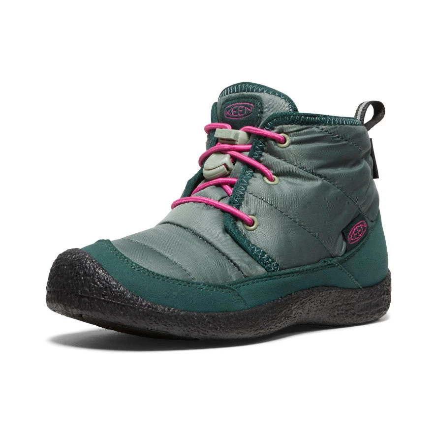 Keen Little Kids' Howser II Waterproof Chukka | Dark Forest/Fuchsia Purple - Image 3