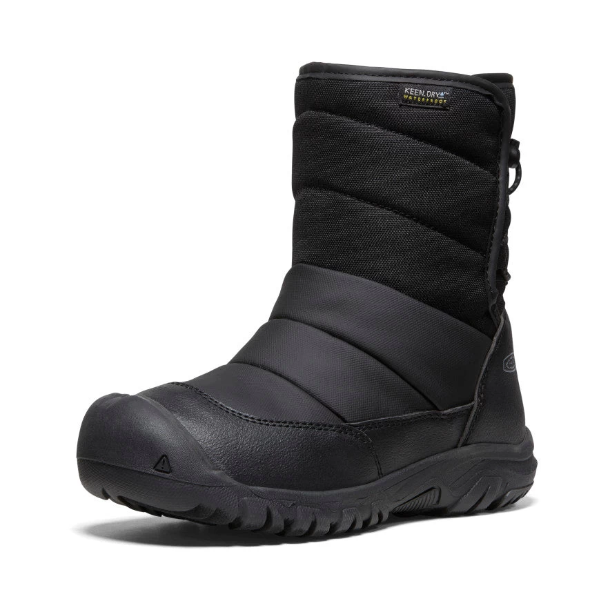 Keen Big Kids' Puffrider Waterproof Winter Boot | Black/Steel Grey - Image 3