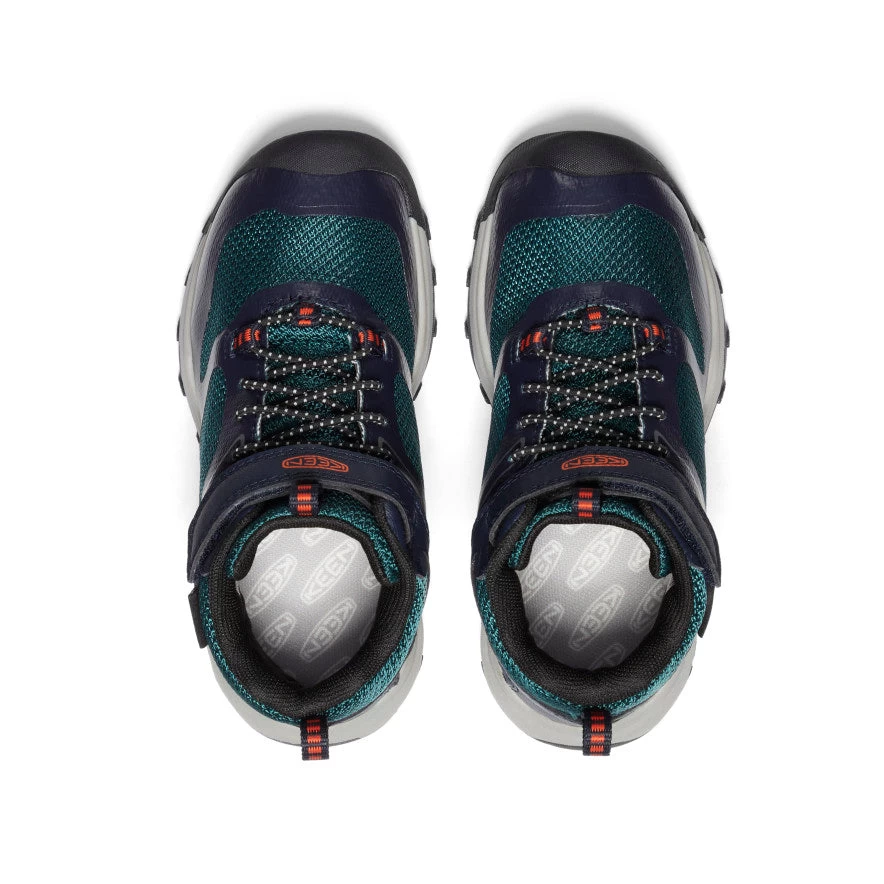 Keen Little Kids' Wanduro Waterproof Boot | Sky Captain/Sea Moss - Image 4