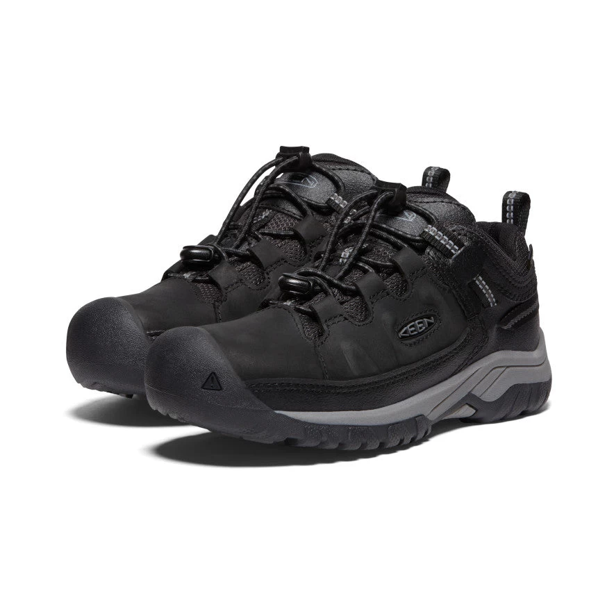Keen Big Kids' Targhee Waterproof Shoe | Black/Steel Grey - Image 2