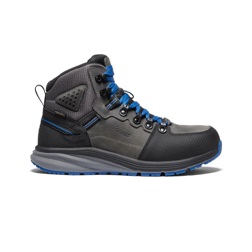 Keen Men's Red Hook Waterproof Boot (Carbon-Fiber Toe) | Steel Grey/Bright Cobalt