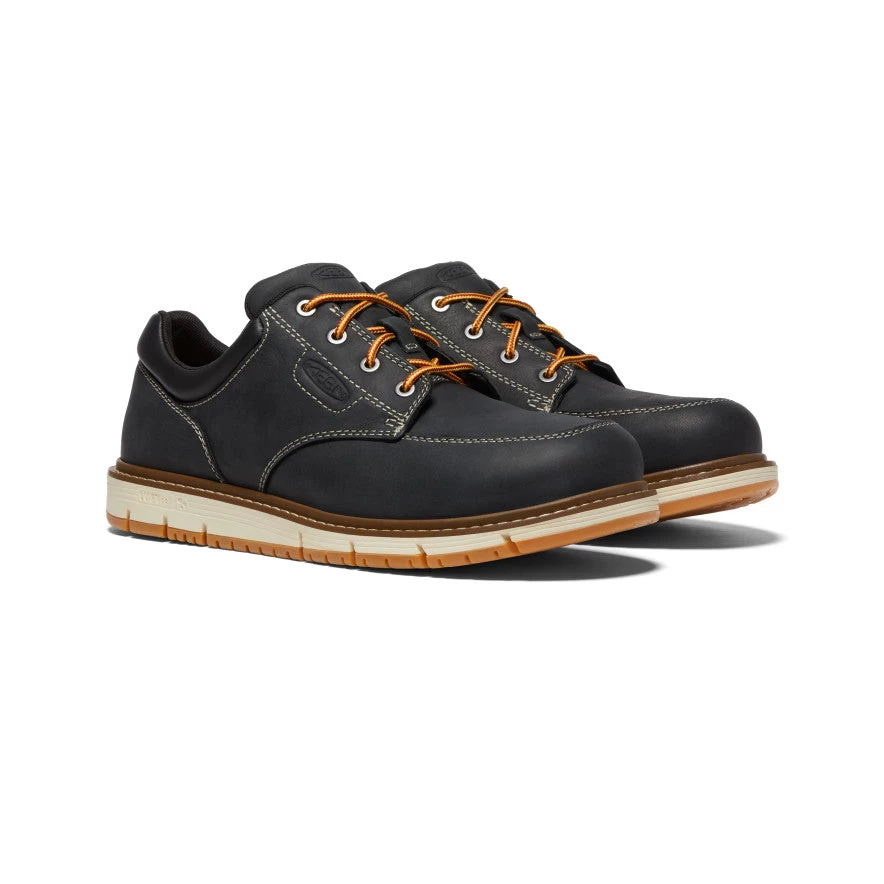 Keen Men's San Jose Oxford (Aluminum Toe) | Black/Off White - Image 2