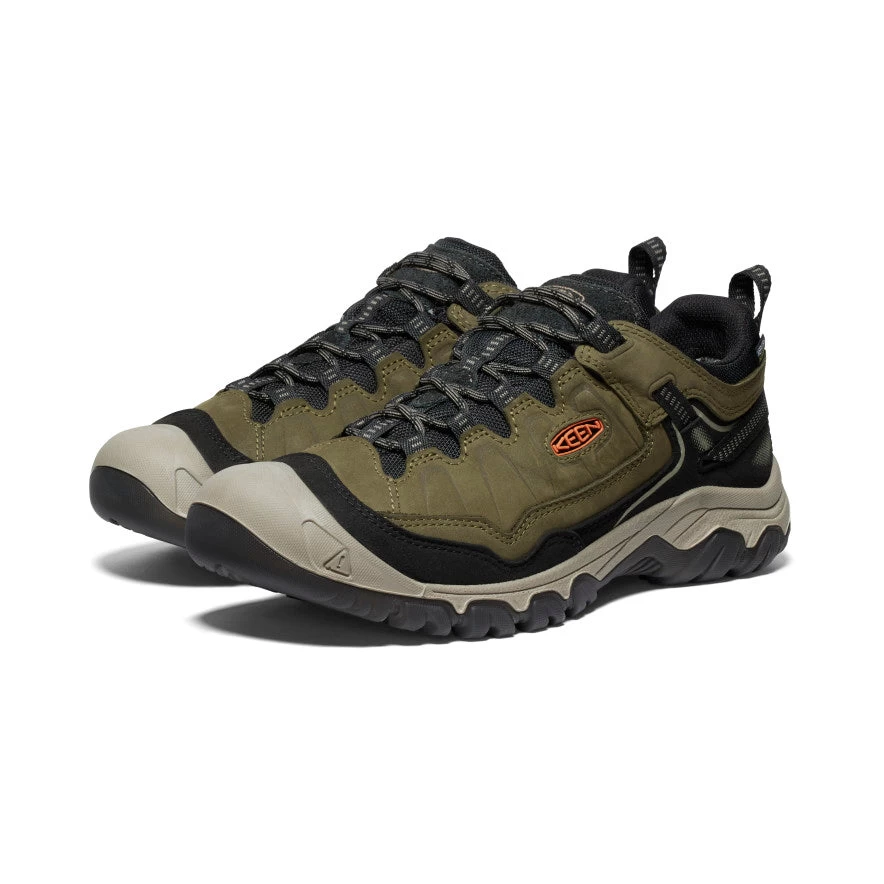 Keen Men's Targhee IV Wide Waterproof Hiking Shoe | Dark Olive/Gold Flame - Image 2