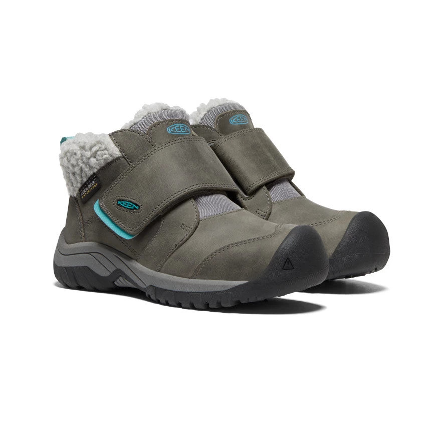 Keen Little Kids' Kootenay IV Waterproof Boot | Steel Grey/Porcelain - Image 2