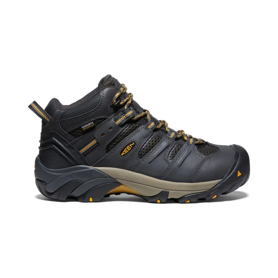 Keen Men's Lansing Mid Waterproof (Steel Toe) | Raven/Tawny Olive