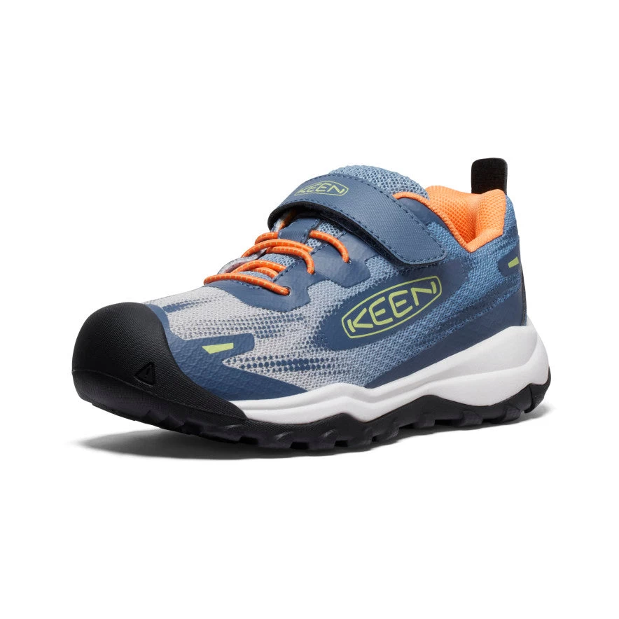 Keen Little Kids' Wanduro Speed Hiking Shoe | Vintage Indigo/Tangerine - Image 3