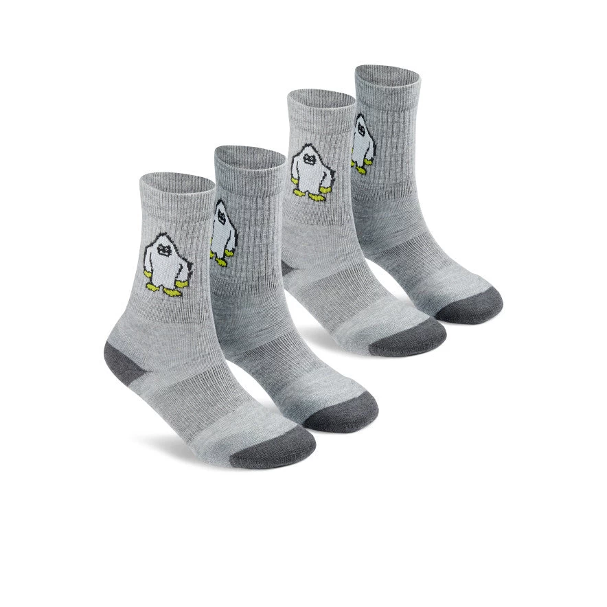 Keen Kids' Comfy Crew Socks 2-Pack | Gray Yeti Print