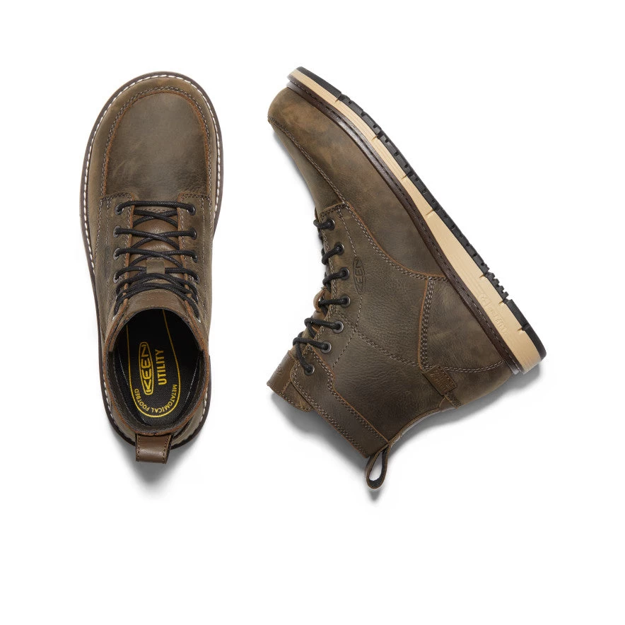 Keen Men's San Jose 6" Waterproof Boot (Aluminum Toe) | Cascade Brown/Black - Image 4