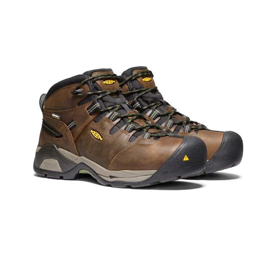 Keen Men's Detroit XT Waterproof Boot (Steel Toe) | Cascade Brown/Bronze Green - Image 2