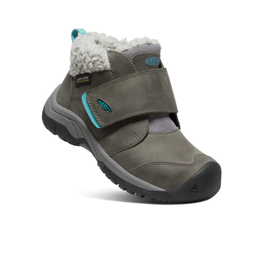 Keen Little Kids' Kootenay IV Waterproof Boot | Steel Grey/Porcelain - Image 3
