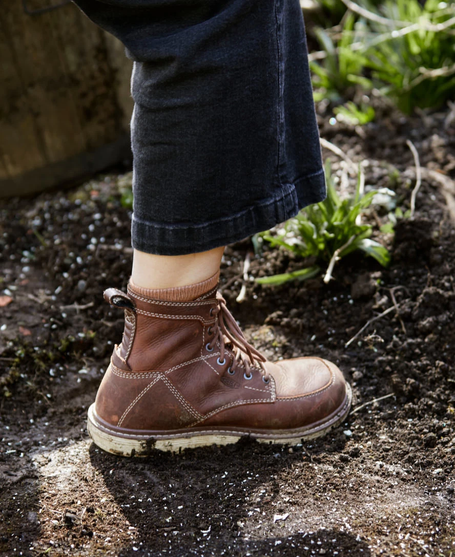 Keen Women's San Jose 6" Boot (Soft Toe) | Gingerbread/Off White - Image 6