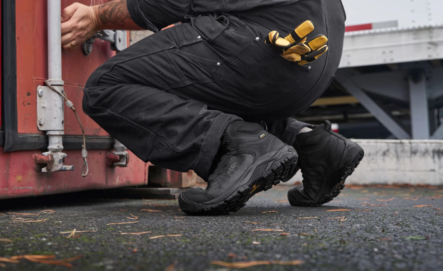 Keen Men's Reno KBF Waterproof Mid (Soft Toe) | Black/Black - Image 7