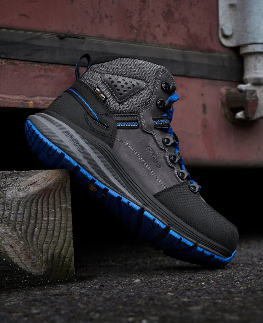 Keen Men's Red Hook Waterproof Boot (Carbon-Fiber Toe) | Steel Grey/Bright Cobalt - Image 6