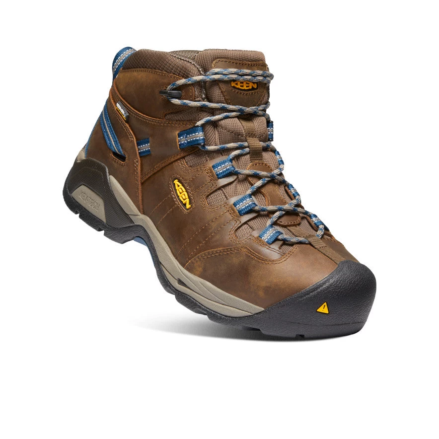 Keen Men's Detroit XT Waterproof Boot (Steel Toe) | Cascade Brown/Orion Blue - Image 3