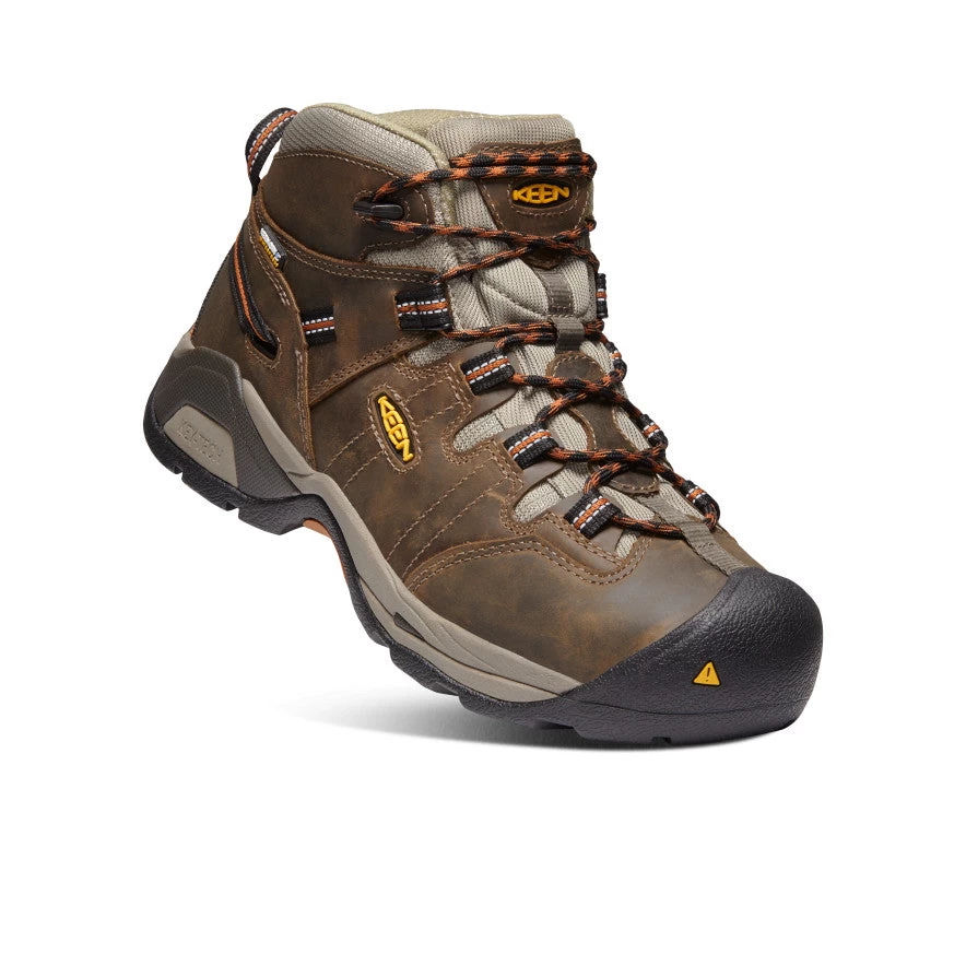 Keen Men's Detroit XT Waterproof Boot (Soft Toe) | Black Olive/Leather Brown - Image 3