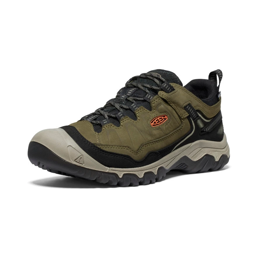 Keen Men's Targhee IV Wide Waterproof Hiking Shoe | Dark Olive/Gold Flame - Image 3