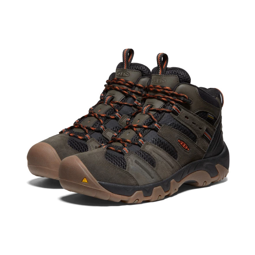 Keen Men's Headout Waterproof Hiking Boot | Black Olive/Fossil Orange - Image 2