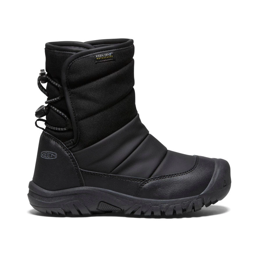 Keen Big Kids' Puffrider Waterproof Winter Boot | Black/Steel Grey