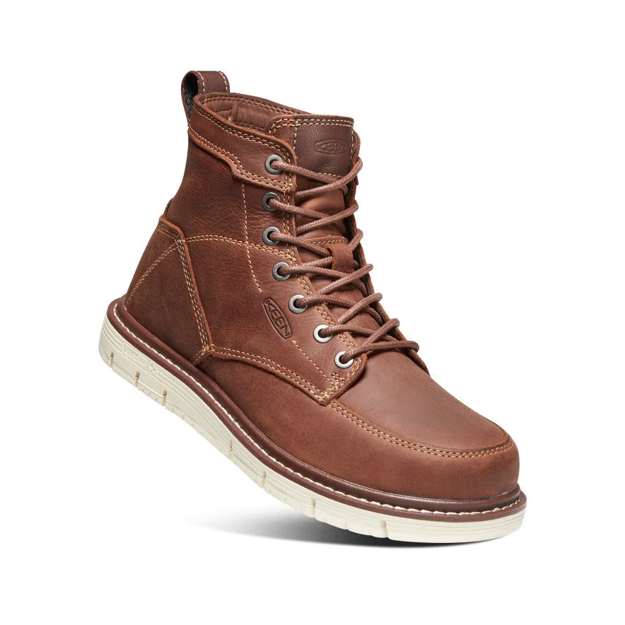Keen Women's San Jose 6" Boot (Soft Toe) | Gingerbread/Off White - Image 3