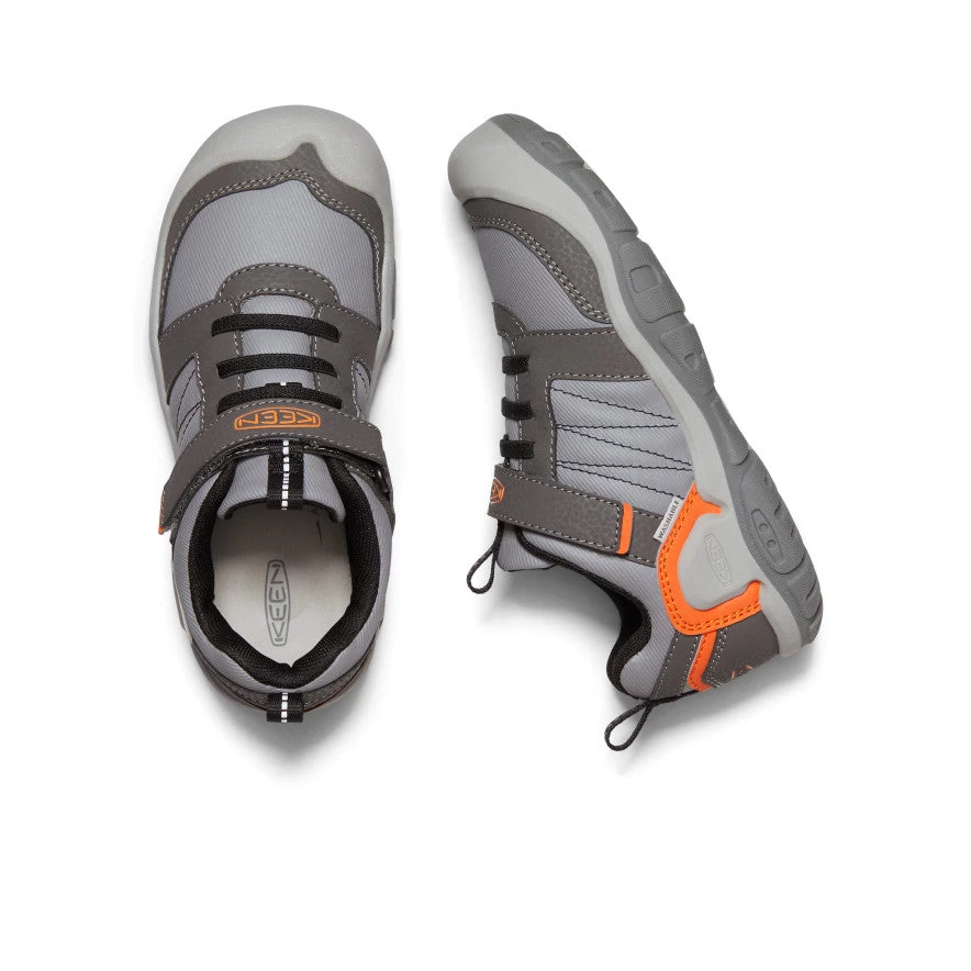 Keen Big Kids' Knotch Peak Sneaker | Magnet/Safety Orange - Image 5