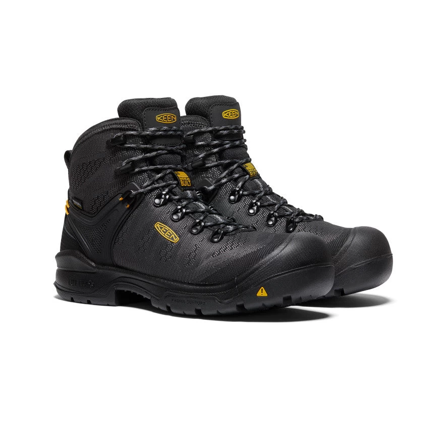 Keen Men's Dearborn 6" Waterproof Boot (Carbon-Fiber Toe) | Black/Steel Grey - Image 2