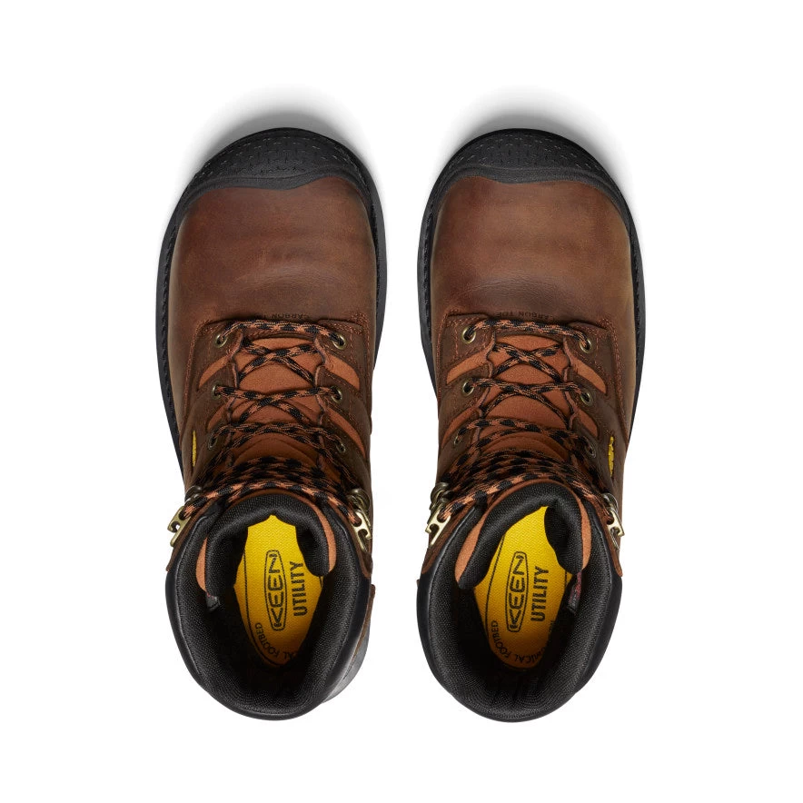 Keen Men's Camden 8" Insulated Waterproof Boot (Carbon-Fiber Toe) | Leather Brown/Black - Image 4