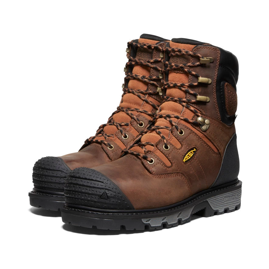 Keen Men's Camden 8" Insulated Waterproof Boot (Carbon-Fiber Toe) | Leather Brown/Black - Image 2