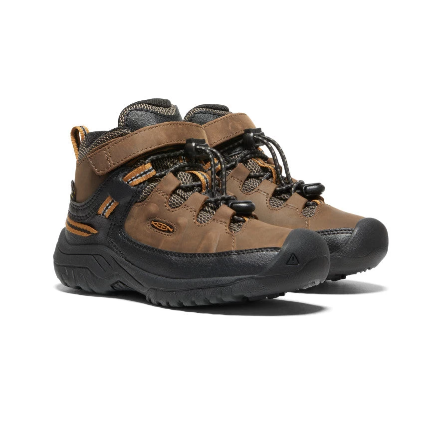Keen Little Kids' Targhee Waterproof Boot | Dark Earth/Golden Brown - Image 2