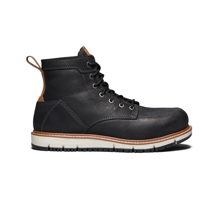 Keen Men's San Jose 6" Boot (Aluminum Toe) | Black/Caramel Cafe