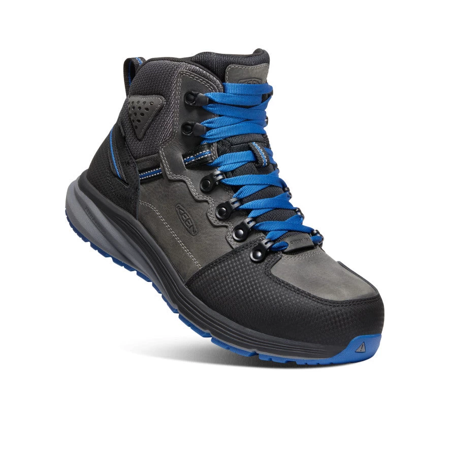 Keen Men's Red Hook Waterproof Boot (Carbon-Fiber Toe) | Steel Grey/Bright Cobalt - Image 3